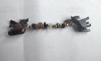 houten olifant & Paard amulet natuur stenen Handgemaakt, Ophalen of Verzenden