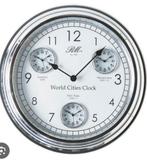 Riviera maison world cities clock, Huis en Inrichting, Woonaccessoires | Klokken, Ophalen of Verzenden, Zo goed als nieuw, Wandklok