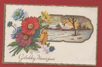 Gelukkig Nw.jr. - Bloemen en boerderij  - 1955 (Gelderingen) beschikbaar voor biedingen