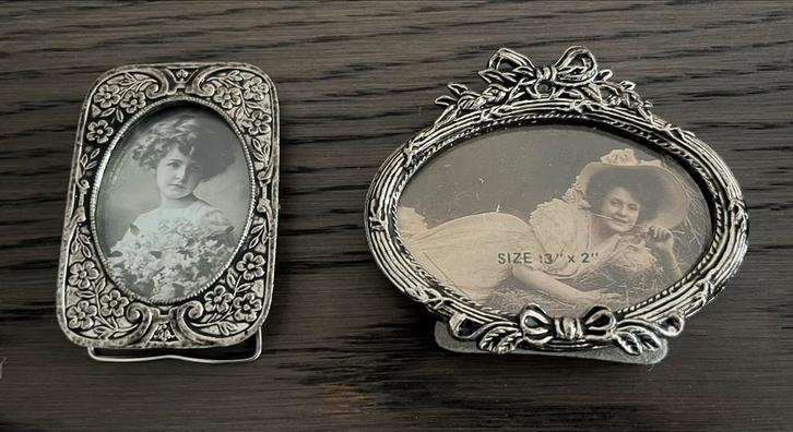 2 Vintage verzilverde Fotolijstjes, Audio, Tv en Foto, Fotografie | Fotolijsten, Zo goed als nieuw, Ophalen of Verzenden