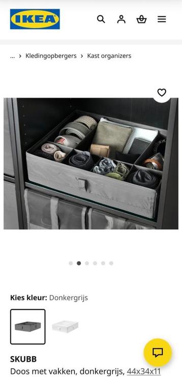 3x Skubb ikea opberger manden organiser bakken zwart beschikbaar voor biedingen