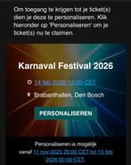1x Karnaval Festival ticket, zaterdag 14-02, Eén persoon