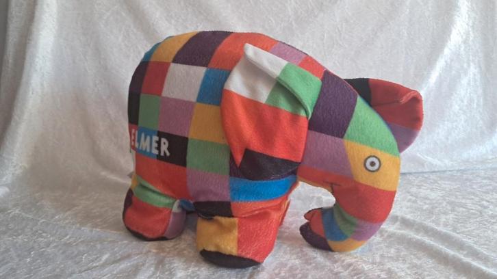 z.g.a.n Knuffel Elmer olifant,  kleurig, zacht, pluche, Kinderen en Baby's, Speelgoed | Knuffels en Pluche, Zo goed als nieuw