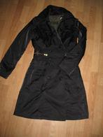 Winterjas Trenchcoat Zwart Satijn Maat S Vintage, Kleding | Dames, Jassen | Winter, Ophalen of Verzenden, Zo goed als nieuw, Maat 36 (S)