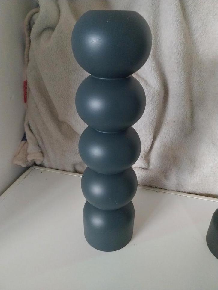 Nordic Style Grey Wooden Candle Holder – 34 cm, Huis en Inrichting, Woonaccessoires | Kandelaars en Kaarsen, Zo goed als nieuw