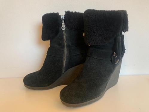 Shoebaloo leer leren suede enkellaarsjes sleehak zwart 38, Kleding | Dames, Schoenen, Gedragen, Schoenen met hoge hakken, Zwart