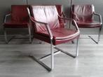 Set van 4x Walter Knoll Art Collection (Rood), Zeer Mooi!, Huis en Inrichting, Stoelen, Metaal, Vier, Gebruikt, Ophalen