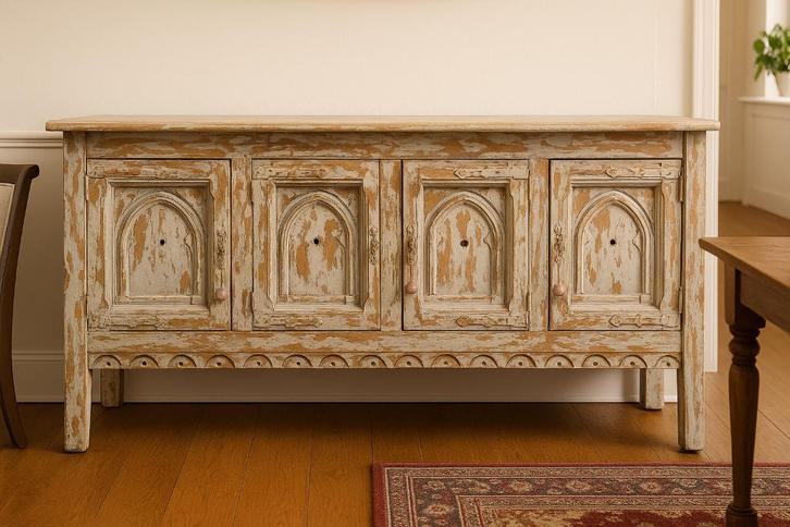 India dressoir lichtblauw, Huis en Inrichting, Kasten | Overige, Gebruikt, Ophalen of Verzenden