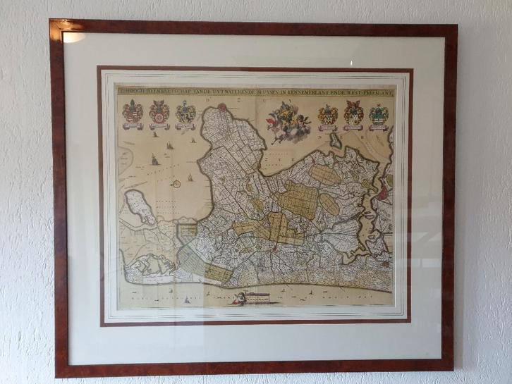 Kaart van t, Hoogh-Heemraetschap vande Uytwaterende sluysen, Antiek en Kunst, Kunst | Etsen en Gravures, Ophalen
