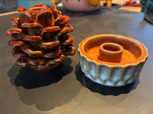 2 leuke kandelaars, Huis en Inrichting, Woonaccessoires | Kandelaars en Kaarsen, Zo goed als nieuw, Minder dan 25 cm, Overige materialen