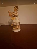 Vintage Porseleinen Beeldje Meisje met Harp, Ophalen of Verzenden