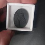 Onyx paarden camee hand geslepen, Ophalen of Verzenden