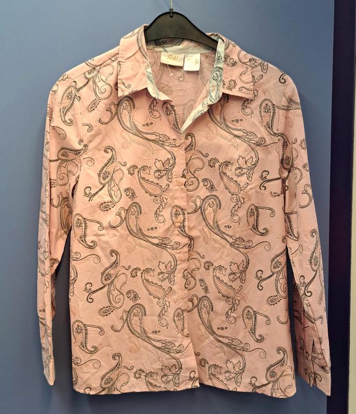 Paola! roze blouse met zwarte paisley print mt 42/44 L 48037, Kleding | Dames, Blouses en Tunieken, Zo goed als nieuw, Maat 42/44 (L)