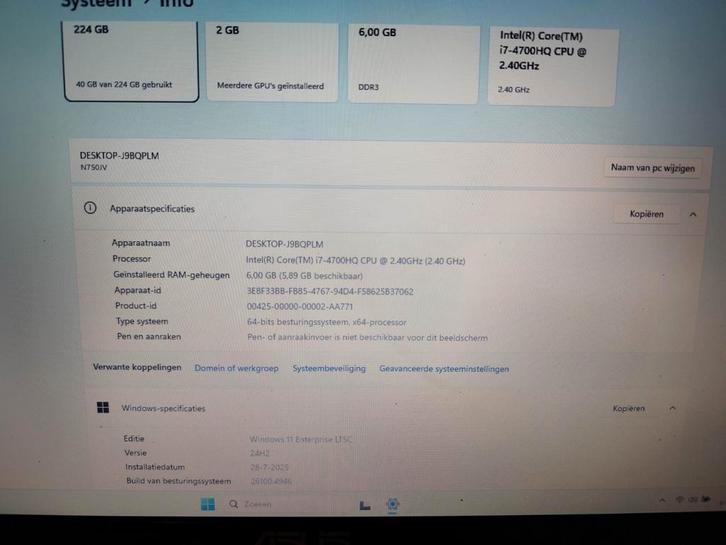 Asus N750JV, Computers en Software, Windows Laptops, Gebruikt, 17 inch of meer, SSD, 2 tot 3 Ghz, Qwerty, Met videokaart, Ophalen of Verzenden