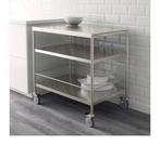 Ikea FLYTTA keuken trolley rol tafel rvs, Ophalen, 25 tot 50 cm, 50 tot 100 cm, Minder dan 100 cm
