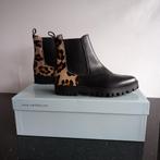 Manfield boots laarsjes zwart leer met dierenprint NIEUW, Zwart, Lage of Enkellaarzen, Nieuw, Ophalen of Verzenden