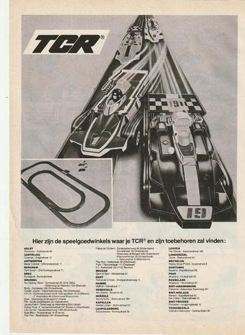 Retro reclame 1981 TCR speelgoed auto racebaan beschikbaar voor biedingen