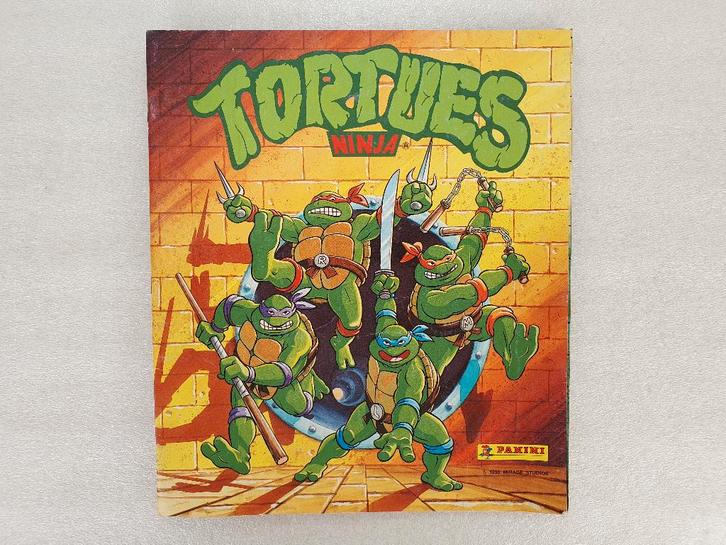 Panini: stickeralbum Tortues Ninja (Panini, Mirage, 1990), Verzamelen, Stickers, Gebruikt, Strip of Tekenfilm, Ophalen of Verzenden