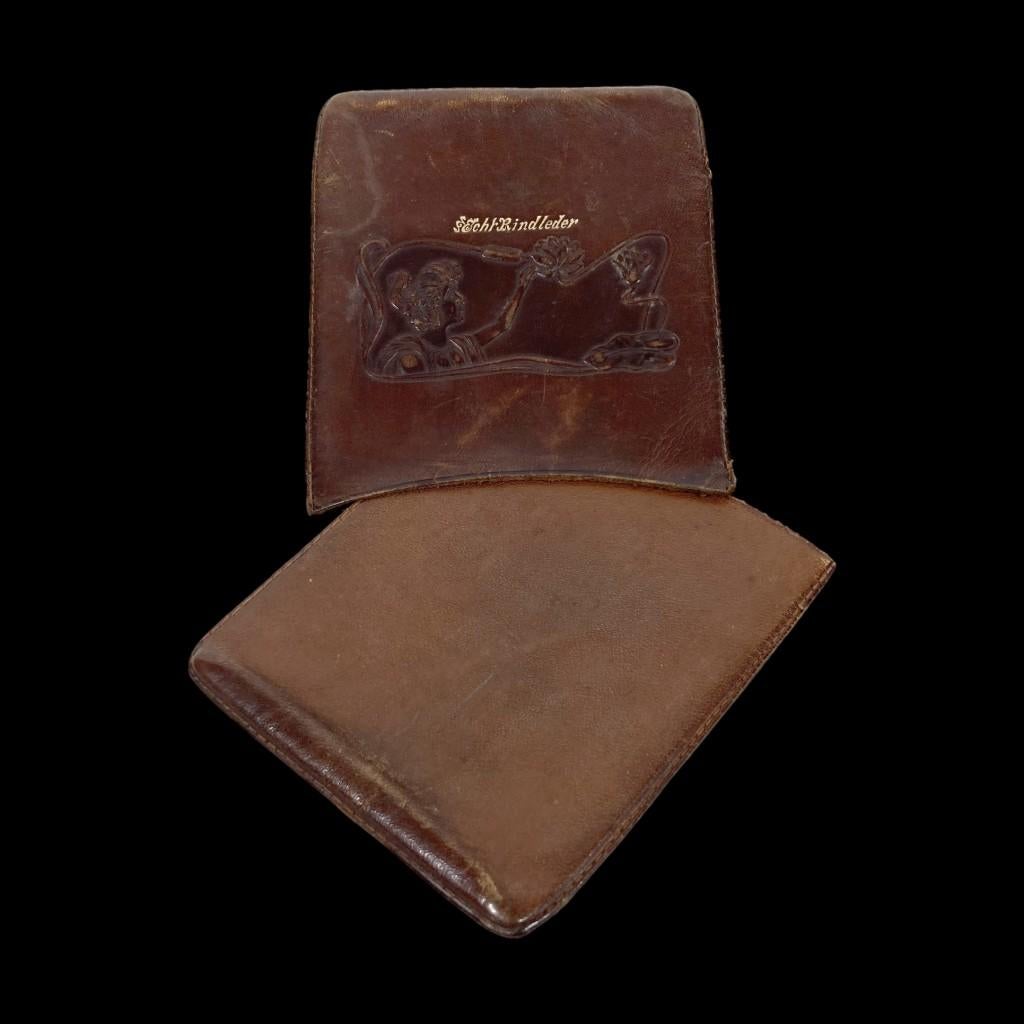 Art Nouveau leren sigaretten/sigaren koker/etui - Leer, Ophalen of Verzenden