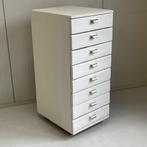 Industriele vintage ladekast wielen werkplaats kast wit hoog, Ophalen, Minder dan 50 cm, Gebruikt, Onbekend