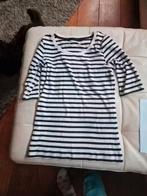 Wit gestreept Marccain shirt mt 36/38, Kleding | Dames, Wit, Ophalen of Verzenden, Zo goed als nieuw, Korte mouw