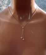 Minimalistisch zilveren(925 kettinkje met zilveren klavertje, Ophalen of Verzenden, Zo goed als nieuw, Zilver, Zilver