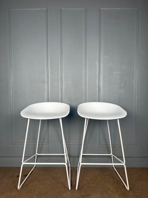 6 HAY About A Stool AAS38 design barkrukken, Huis en Inrichting, Barkrukken, Zo goed als nieuw, 60 tot 90 cm, Kunststof, Metaal
