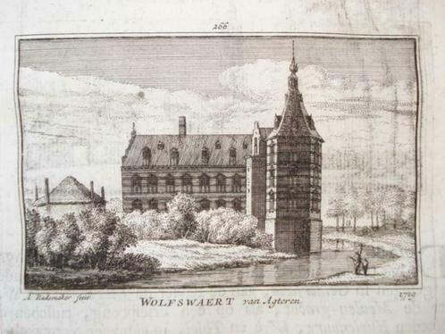 266 / Beesd  Huis Wolfswaart Kopergravure  18e Eeuw, Antiek en Kunst, Kunst | Etsen en Gravures, Ophalen of Verzenden