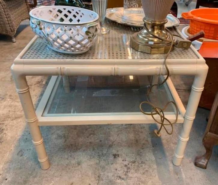 Tafel Italiaanse faux bambo Bijzettafeltje jaren 70, Huis en Inrichting, Tafels | Bijzettafels, Ophalen of Verzenden