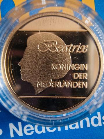 Gouden 100 Florin Aruba Vlag en Volkslied 1996 Proof. beschikbaar voor biedingen