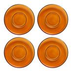 HKliving 70's Glassware Schotels (Set van 4), Ophalen of Verzenden, Overige stijlen, Kop(pen) en/of Schotel(s), Glas