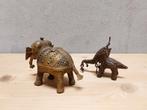 2 Bronzen Indiase Olifanten - Vintage Decoratie, Antiek en Kunst, Ophalen of Verzenden