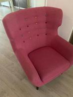 Roze fauteuil met leuke gekleurde knopen, Huis en Inrichting, Stoelen, Ophalen, Overige kleuren, Zo goed als nieuw, Eén