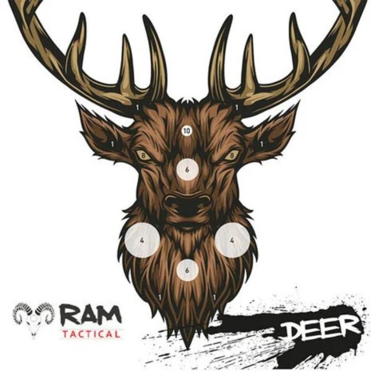 RAM Tactical | SCHIETKAARTEN | DEER | 14X14 | 50 Stuks, Sport en Fitness, Schietsport-accessoires, Nieuw, Ophalen of Verzenden