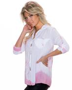 Overhemdblouse wit/roze, 1 maat (34/40)  nieuw, Kleding | Dames, Blouses en Tunieken, Maat 38/40 (M), MEI (Italy), Wit, Nieuw