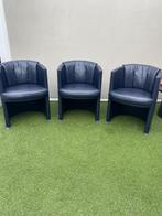 3 stuks Rolf Benz kuip stoelen, Huis en Inrichting, Stoelen, Ophalen, Drie, Blauw, Vintage