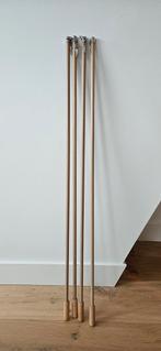 4x Gordijnstokken/Trekstang Gordijnen - Licht Eikenhout, Ophalen, Zo goed als nieuw