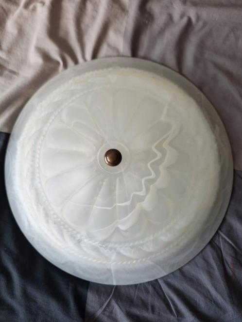 Mooie glazen plafonnière diameter 40cm, Huis en Inrichting, Lampen | Plafondlampen, Gebruikt, Glas, Ophalen of Verzenden