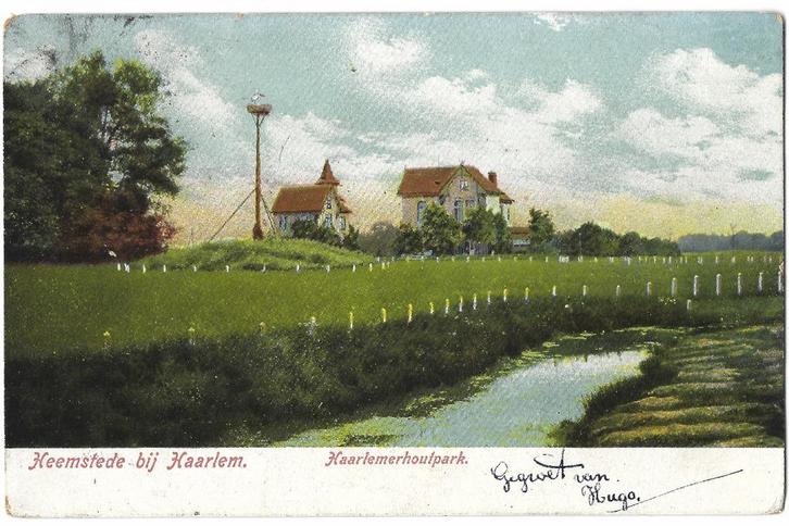 Heemstede, Haarlemmerhoutpark. Opruimingskaart, Verzamelen, Ansichtkaarten | Nederland, Gelopen, Noord-Holland, Voor 1920, Verzenden