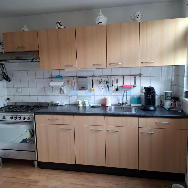 Keuken gedemonteerd, Huis en Inrichting, Keuken | Complete keukens, Gebruikt, Enkelwandige keuken, Bruin, Hout, Ophalen