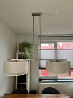 Moderne hanglamp met twee lampenkappen, Ophalen, Zo goed als nieuw, Stof, 75 cm of meer