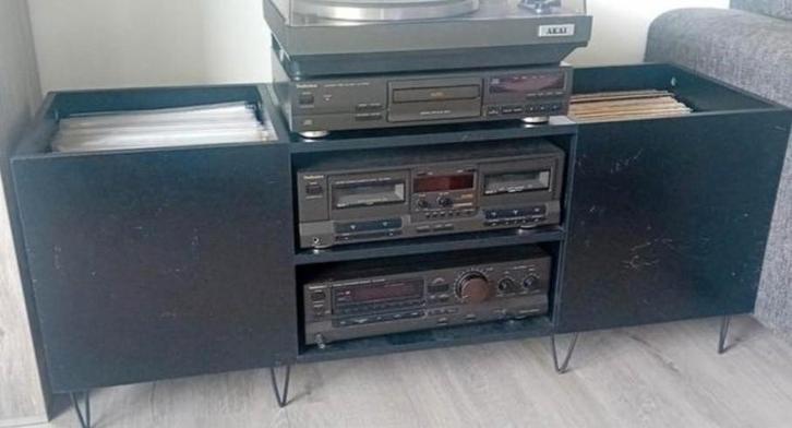 Platenkast /vinyl stereomeubel, Huis en Inrichting, Kasten | Televisiemeubels, Zo goed als nieuw, Minder dan 100 cm, 50 tot 100 cm