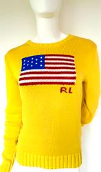 RALPH LAUREN LOGO TRUI, GEEL MAAT M (NEW €399)💛💛💛, Maat 38/40 (M), Geel, Ophalen of Verzenden, Zo goed als nieuw