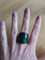 Nieuwe ring maat M 15 16 groen met glitter, Sieraden, Tassen en Uiterlijk, Ringen, Nieuw, Groen, Kunststof, Ophalen of Verzenden