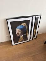 Schilderijen met lijst - Meisje met de parel, Gebruikt, 50 tot 75 cm, Ophalen of Verzenden, Minder dan 50 cm