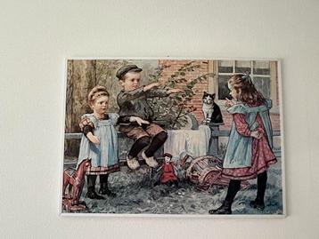 Vintage Schilderij Klassiek Ingelijst ot & sien brocant beschikbaar voor biedingen