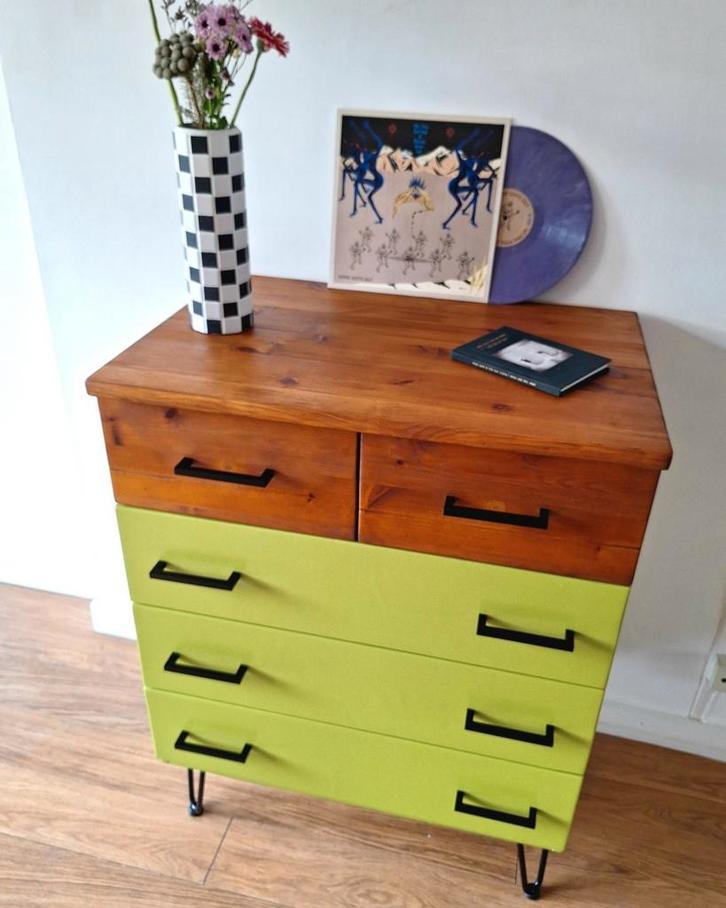 vintage ladekast, Huis en Inrichting, Kasten | Ladekasten, Zo goed als nieuw, Minder dan 100 cm, 50 tot 100 cm, 25 tot 50 cm, 3 of 4 laden