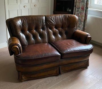 Castle Furniture 2-zits klassiek lederen bankje B140xH85xD90 beschikbaar voor biedingen