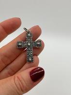 Z358 Prachtige zilveren kruis hanger, Ophalen of Verzenden, X, Kruis of Symbool, Zilver