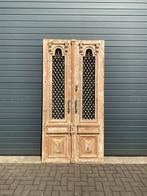 Antieke dubbele deur met smeedijzer en lood, Ophalen of Verzenden, Gebruikt